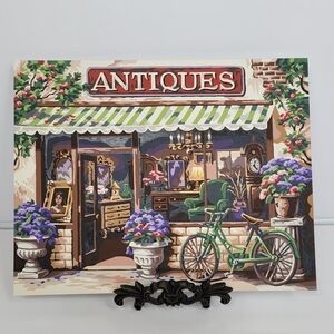 Antiques Shop Advanced Paint By Numbers 14 by 11 Finished Acrylic Painting Retro
